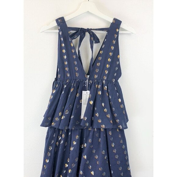 NWT A.L.C. Rhode Leela Dress Tiered Midi Dress with Metallic Hearts Size XS - Picture 5 of 7